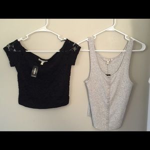 2 Express crop tops.